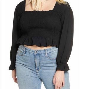 Nordstrom BP Smocked Peplum Top